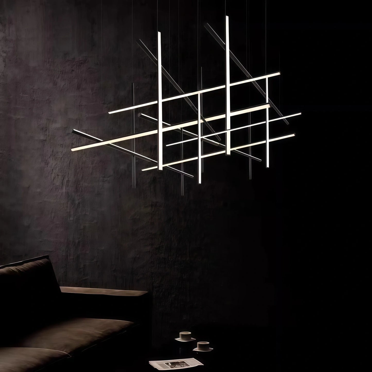 Minimalist Modular Aluminum Tube LED Chandelier