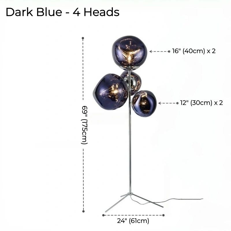 Tambora Lava Floor Lamp with Low-Profile Tripod Base