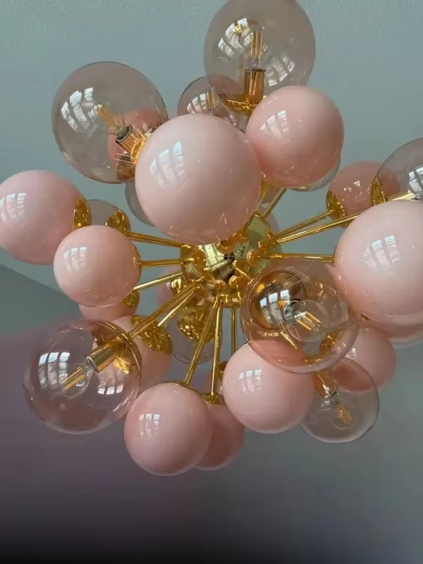 Sweet Bubbles Glass Chandelier, Pink