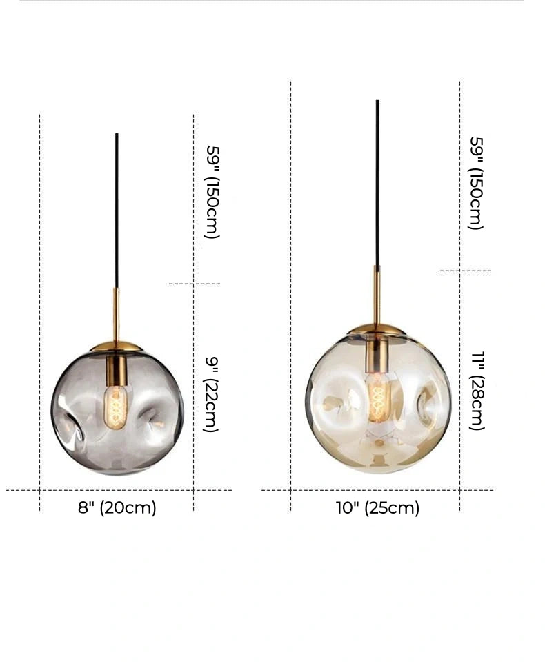 Suspension en verre alvéolé