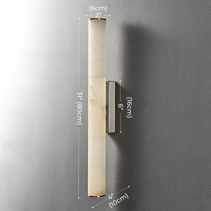 Daphne Laurel Tube Alabaster Wall Sconce