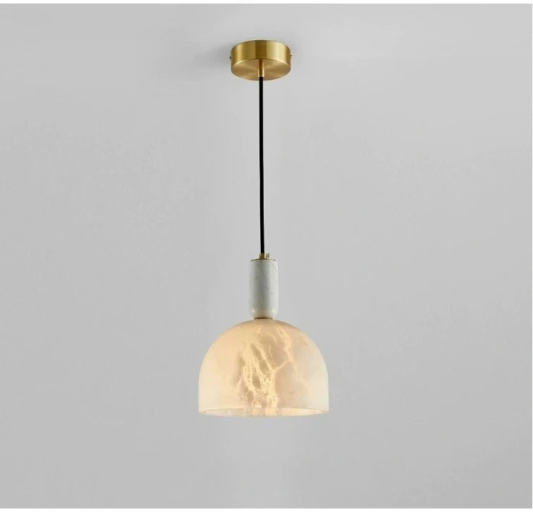 Luna Dome Alabaster Pendant Light