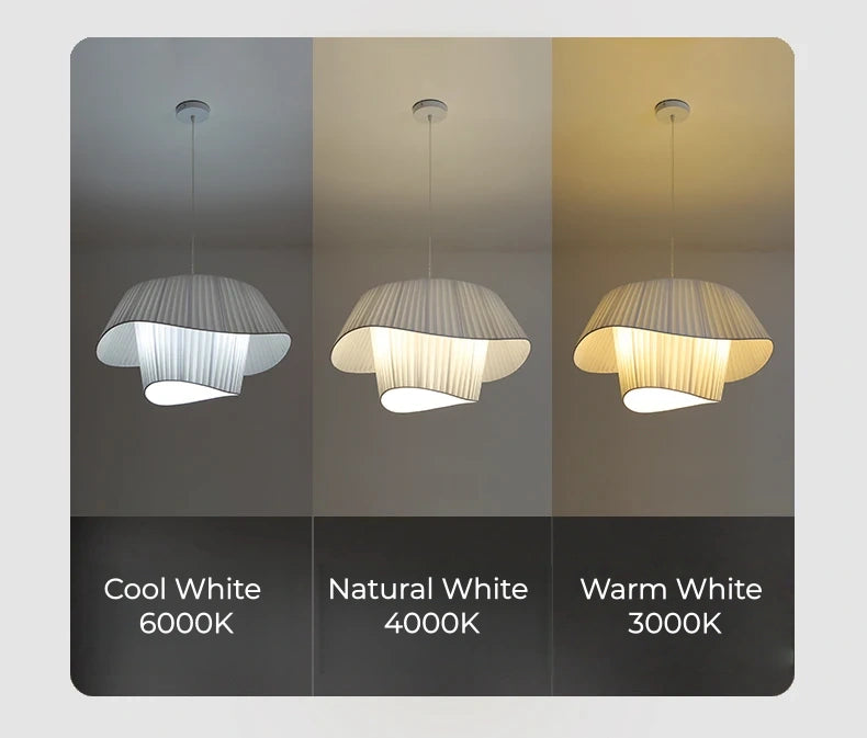 Double-Layer Pleated Fabric Pendant Light