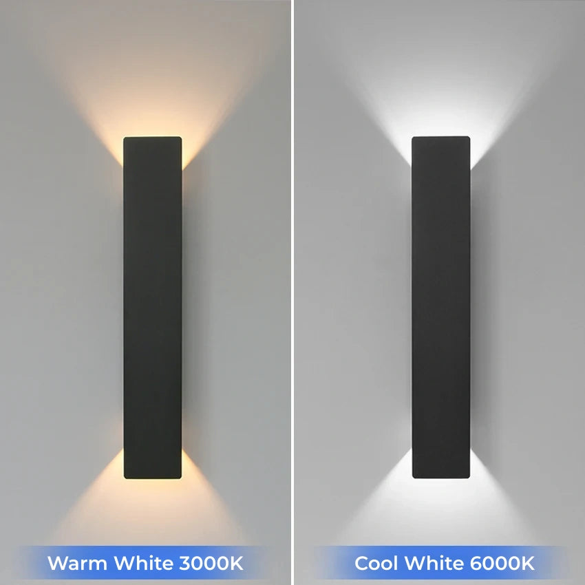 Minimalist Rectangular Up & Down Waterproof LED Wall Light