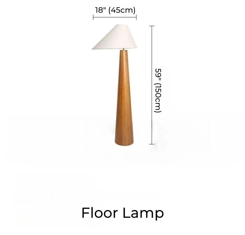 Bereta Oak Conical Wood Floor Lamp