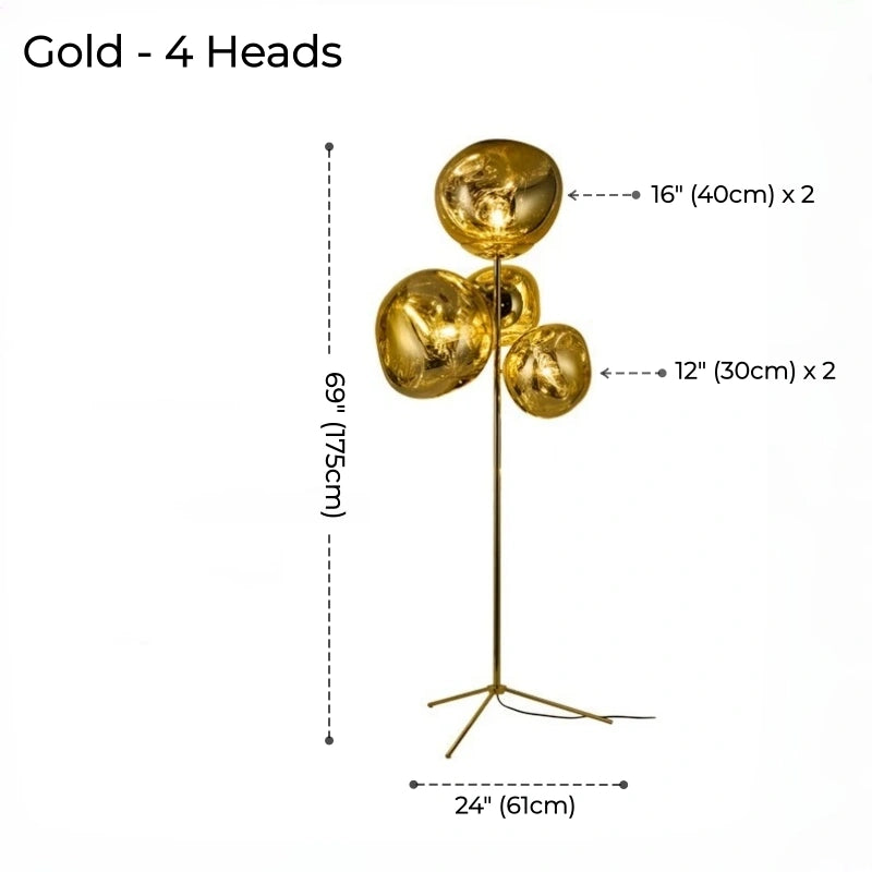 Tambora Lava Floor Lamp with Low-Profile Tripod Base