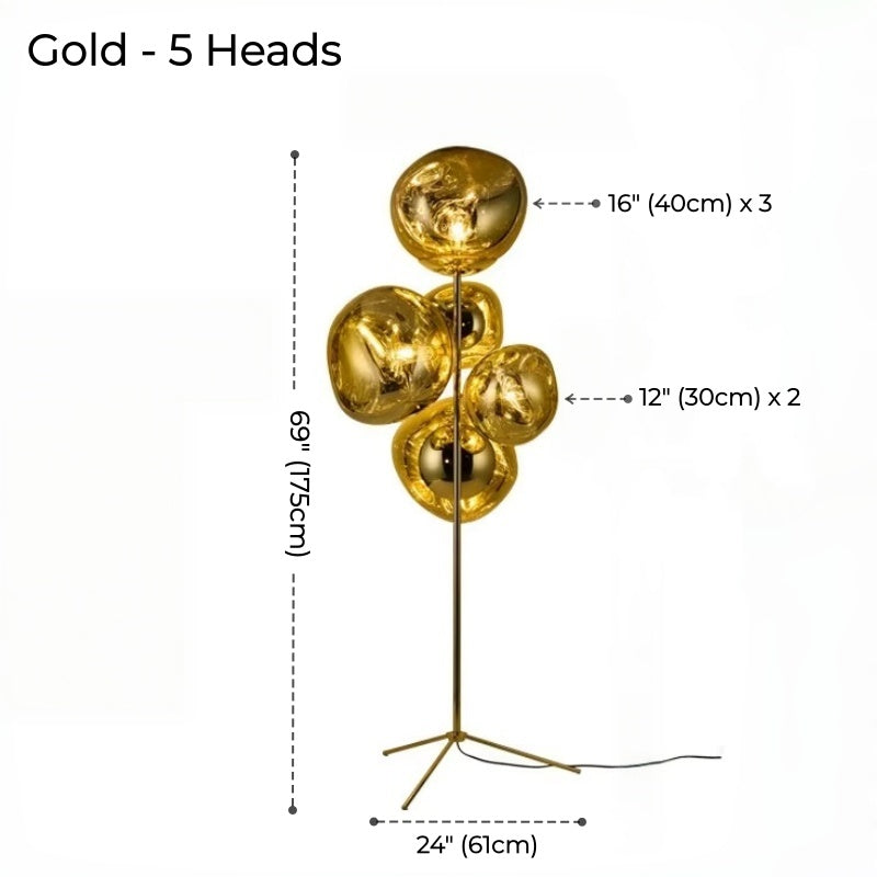 Tambora Lava Floor Lamp with Low-Profile Tripod Base