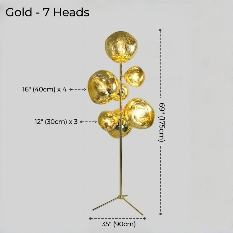 Tambora Lava Floor Lamp with Low-Profile Tripod Base