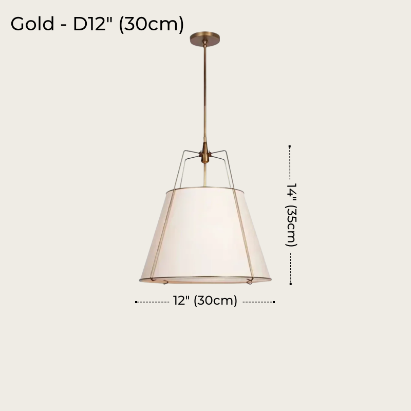 White Drum Cloth Pendant Light