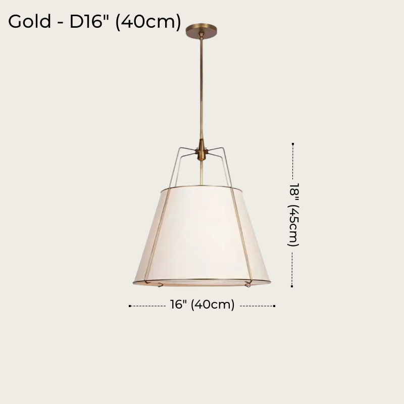 White Drum Cloth Pendant Light