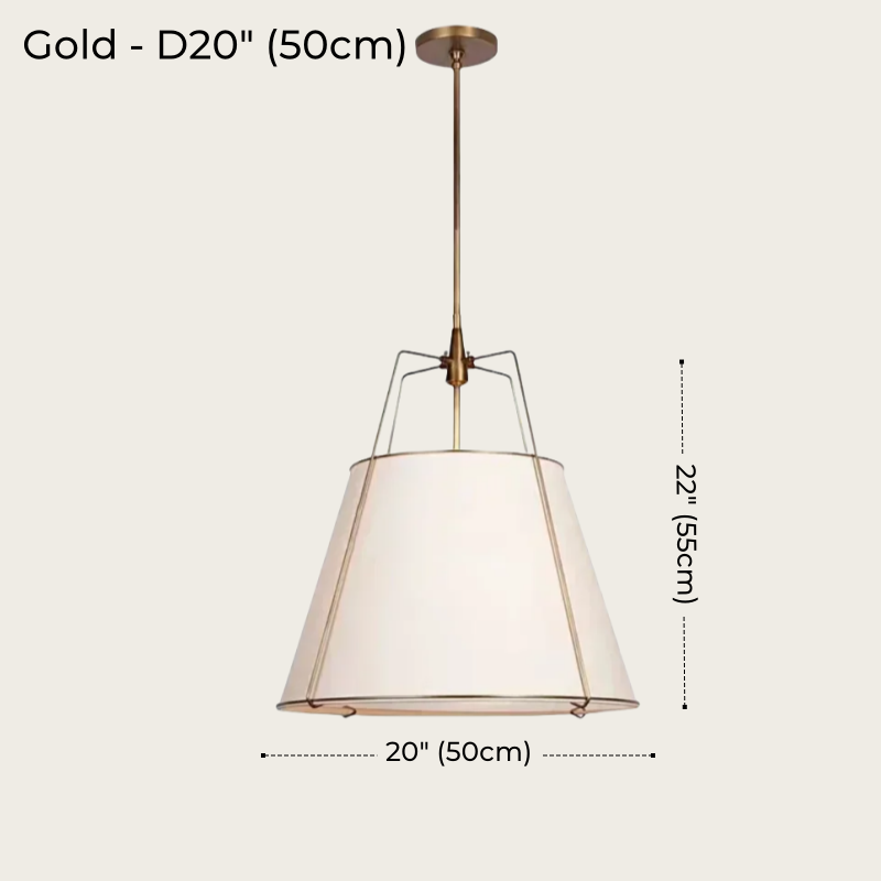 White Drum Cloth Pendant Light