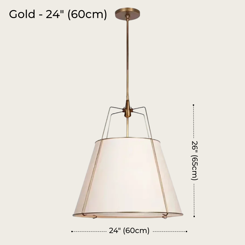 White Drum Cloth Pendant Light