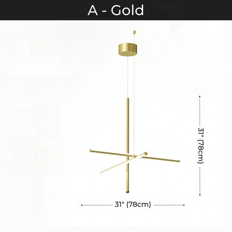 Minimalist Modular Aluminum Tube LED Chandelier