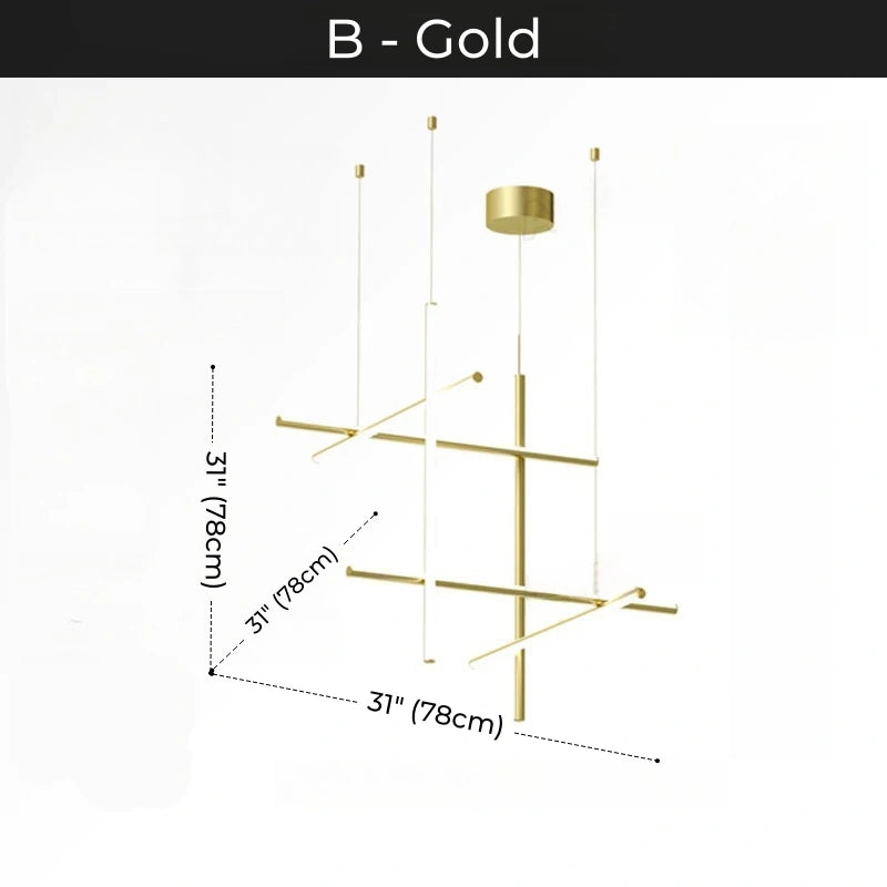 Minimalist Modular Aluminum Tube LED Chandelier