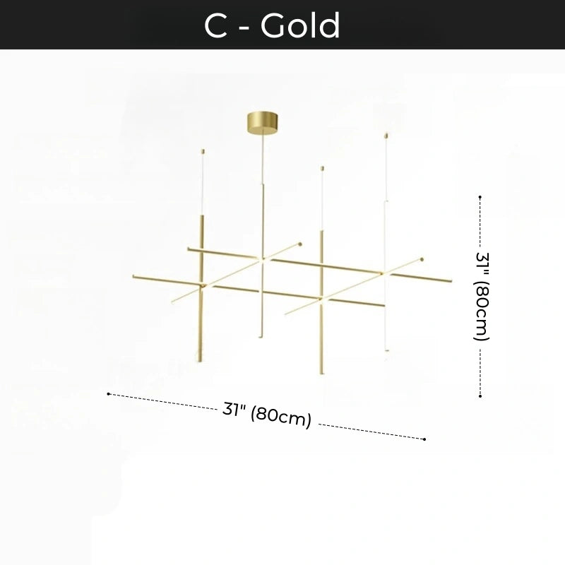 Minimalist Modular Aluminum Tube LED Chandelier