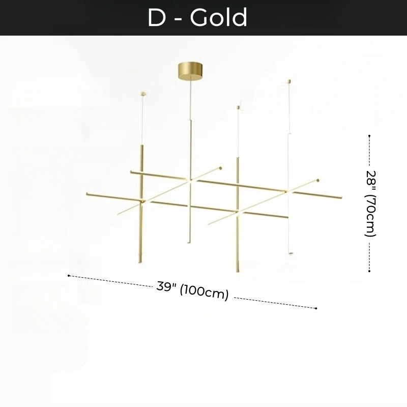 Minimalist Modular Aluminum Tube LED Chandelier