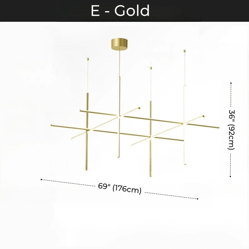 Minimalist Modular Aluminum Tube LED Chandelier