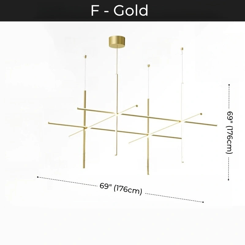 Minimalist Modular Aluminum Tube LED Chandelier