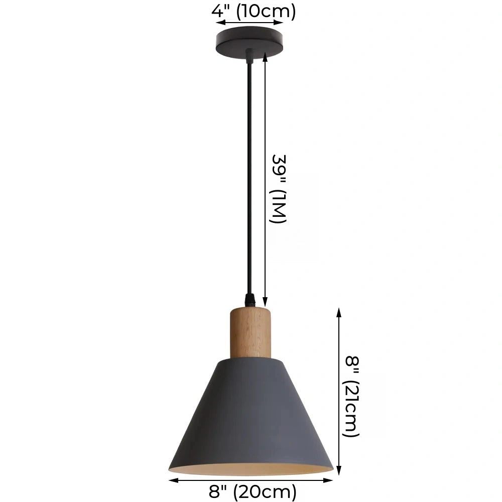 Wood Conical Island Pendant Light