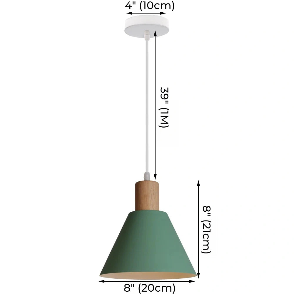 Wood Conical Island Pendant Light