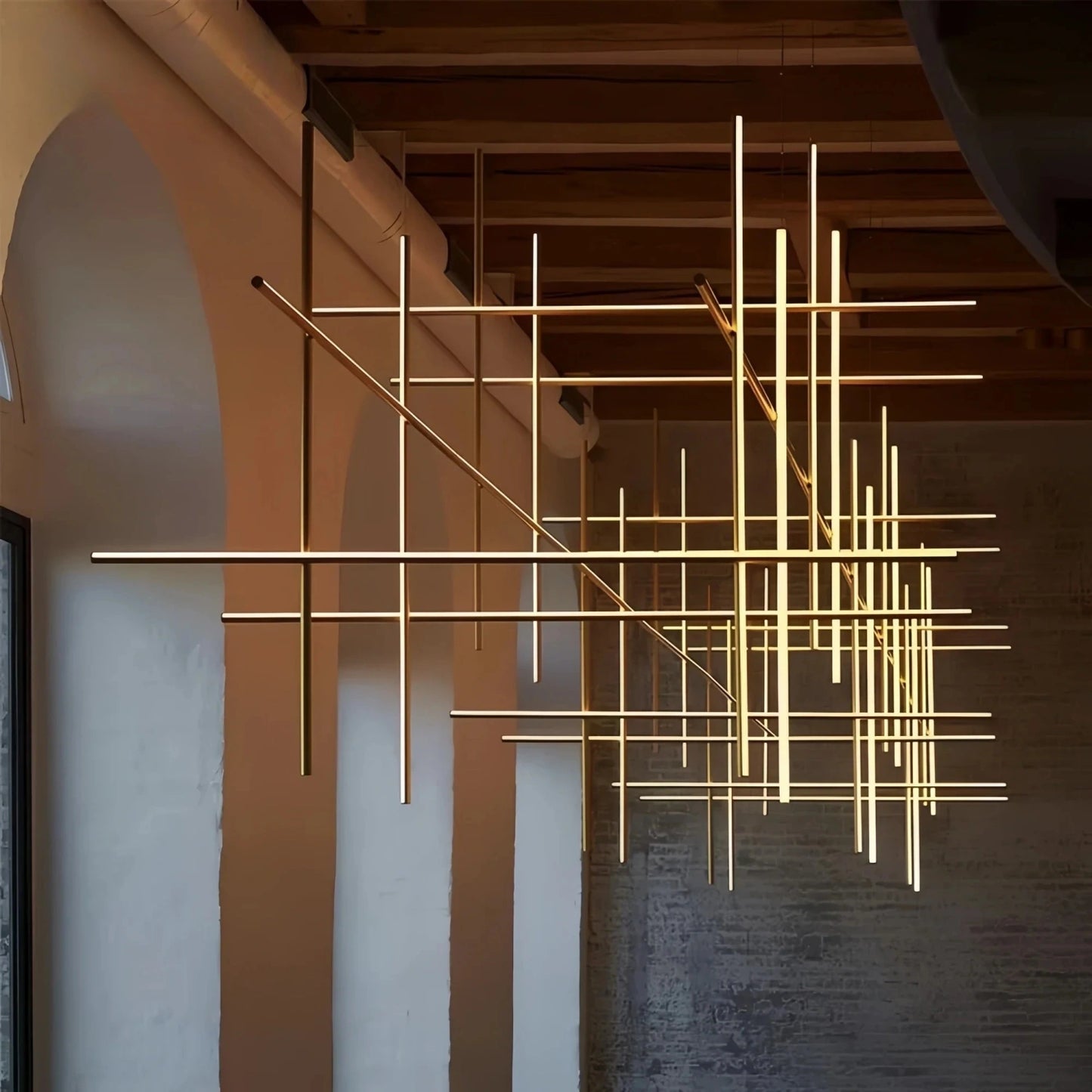 Minimalist Modular Aluminum Tube LED Chandelier