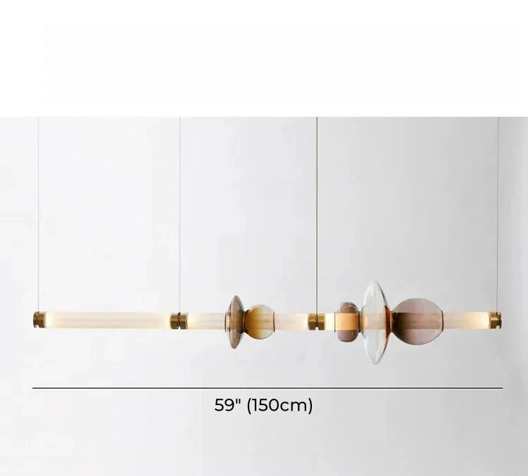 Italian Flute Linear Tube Glass Chandelier