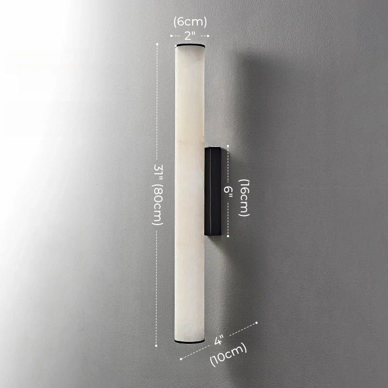 Daphne Laurel Tube Alabaster Wall Sconce