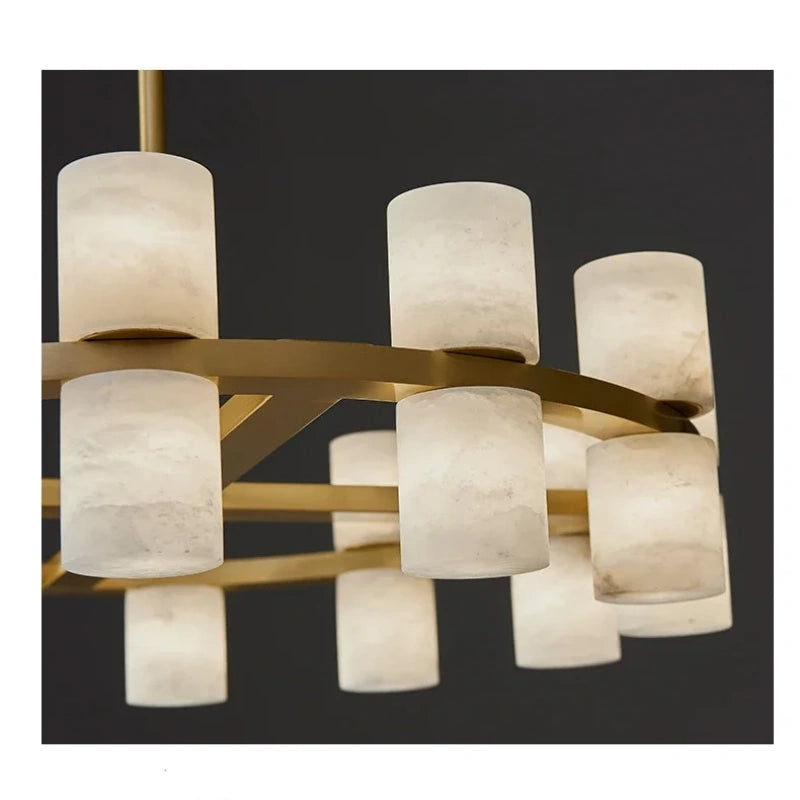 Grand Alabaster Cylinder LED Chandelier