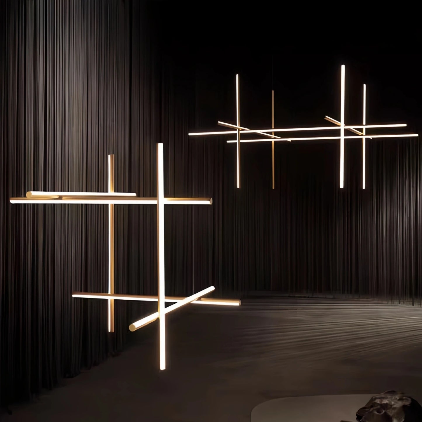 Minimalist Modular Aluminum Tube LED Chandelier