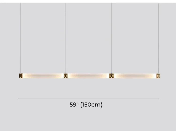 Italian Flute Linear Tube Glass Chandelier