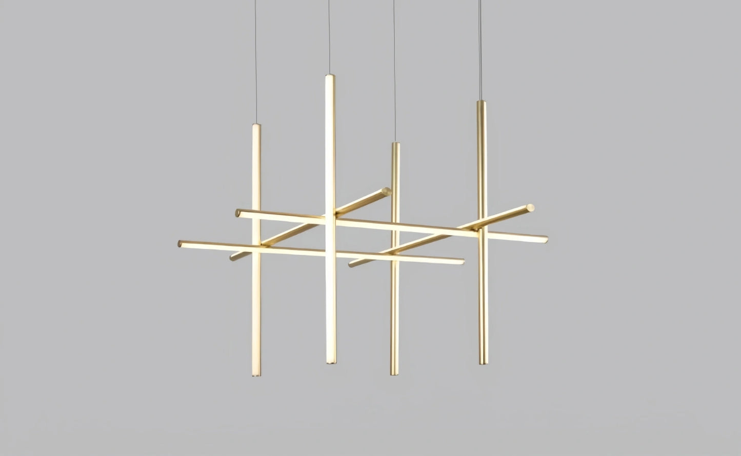 Minimalist Modular Aluminum Tube LED Chandelier
