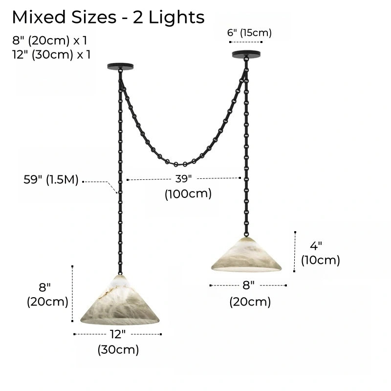 Etna Alabaster Pendant Light with Chain