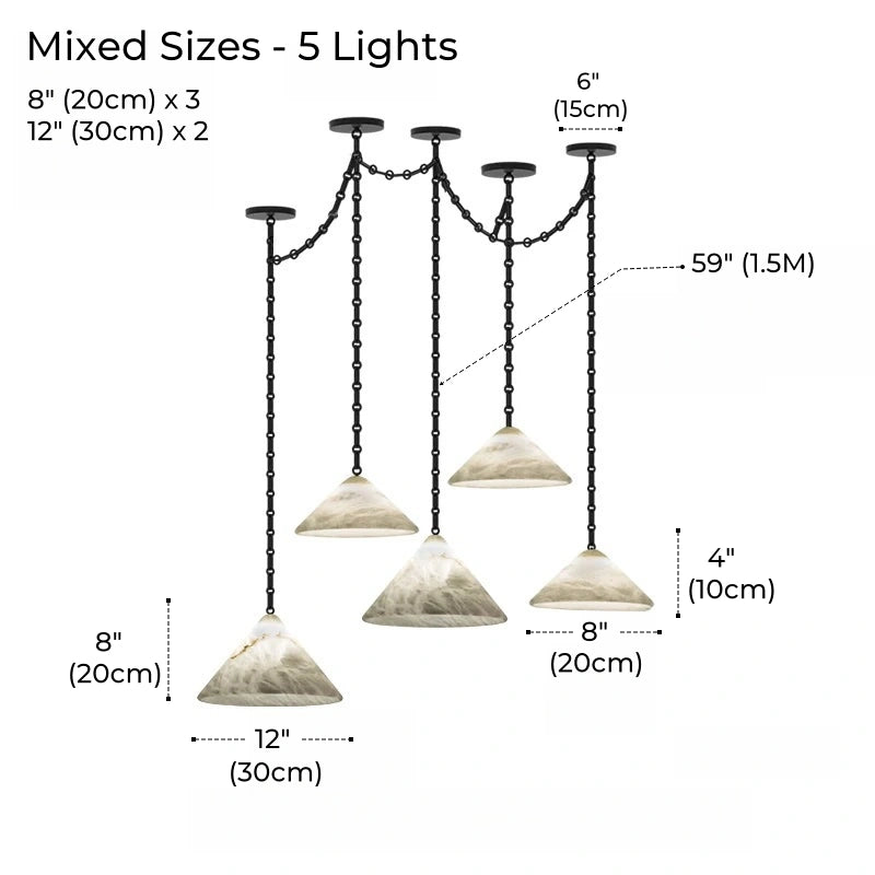 Etna Alabaster Pendant Light with Chain