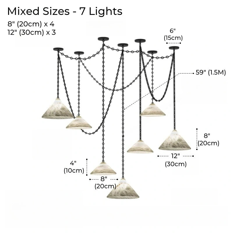 Etna Alabaster Pendant Light with Chain