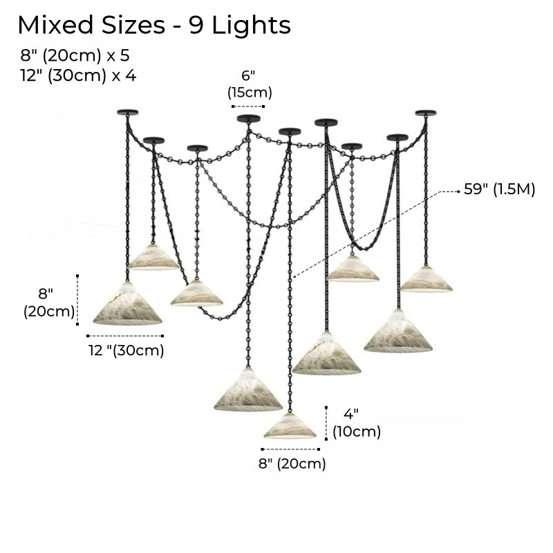 Etna Alabaster Pendant Light with Chain