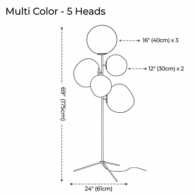 Tambora Lava Floor Lamp with Low-Profile Tripod Base