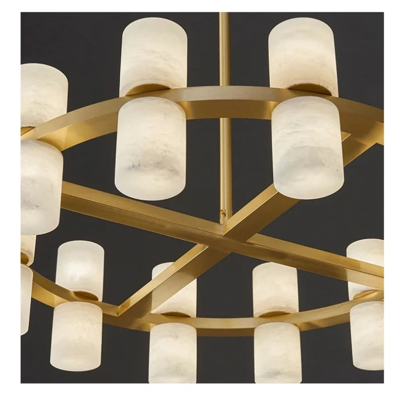 Grand Alabaster Cylinder LED Chandelier