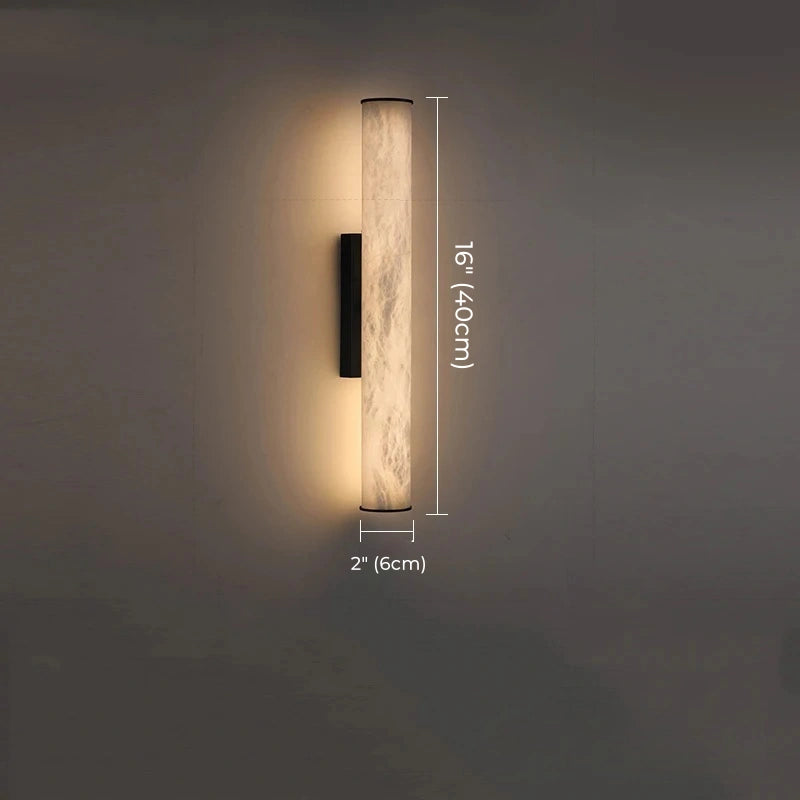 Daphne Laurel Tube Alabaster Wall Sconce