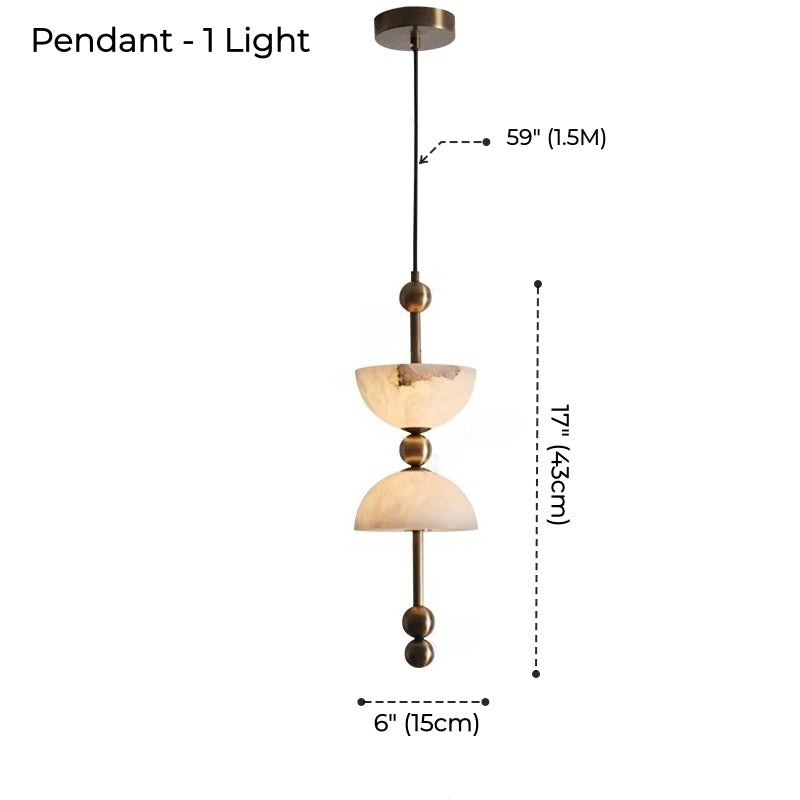 Celeste Double Dome Alabaster Pendant Light