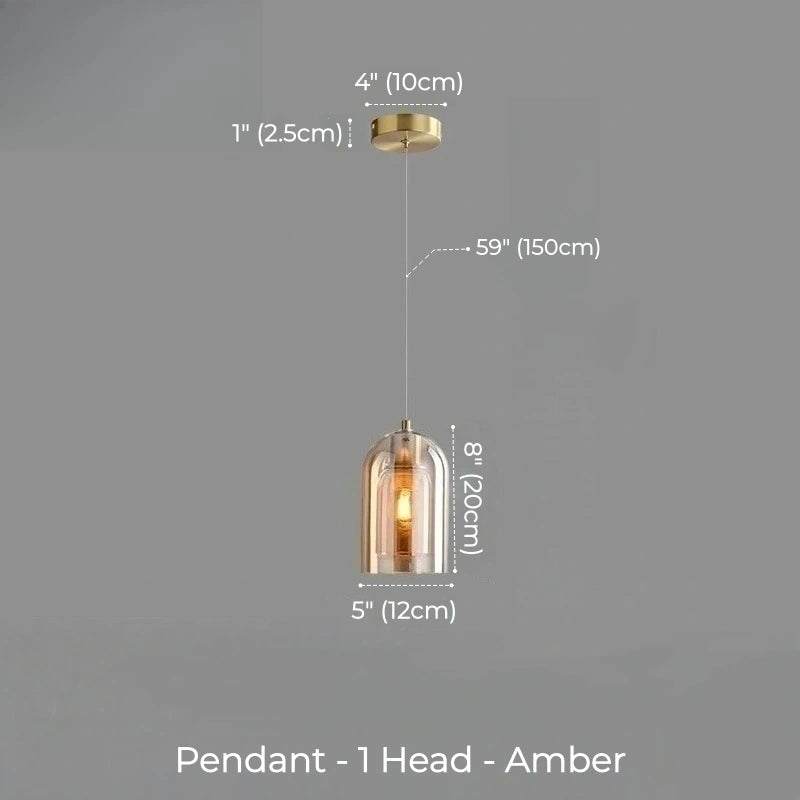 Scandinavian Dome Glass Pendant Light