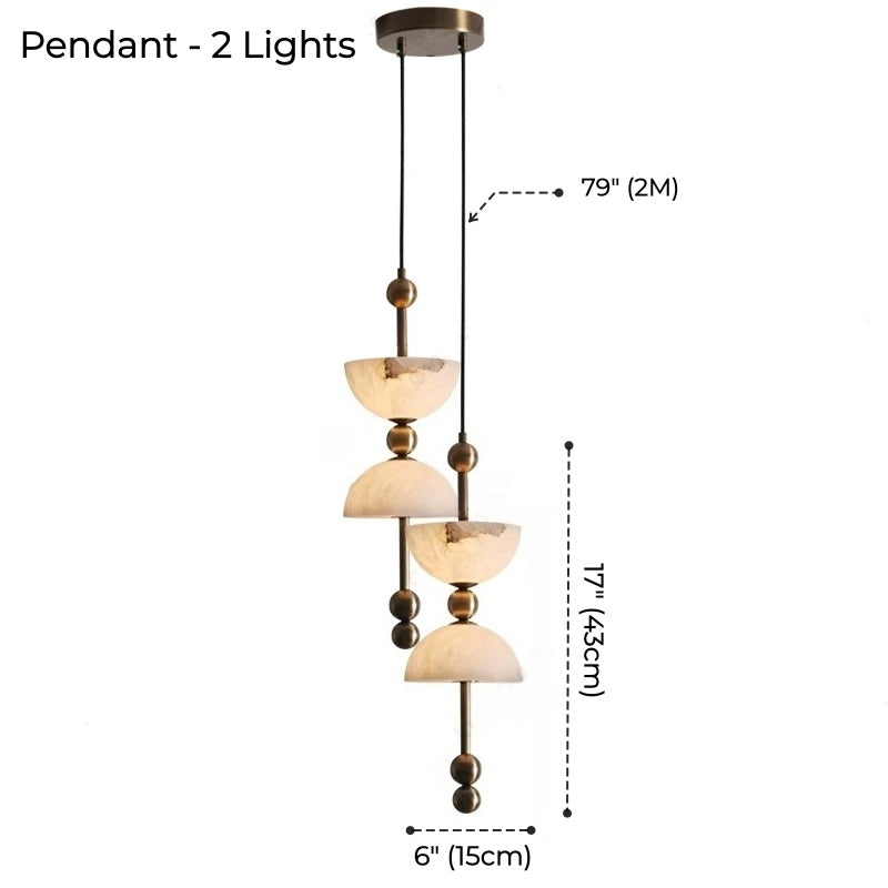 Celeste Double Dome Alabaster Pendant Light