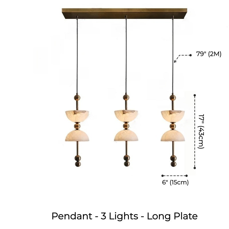 Celeste Double Dome Alabaster Pendant Light