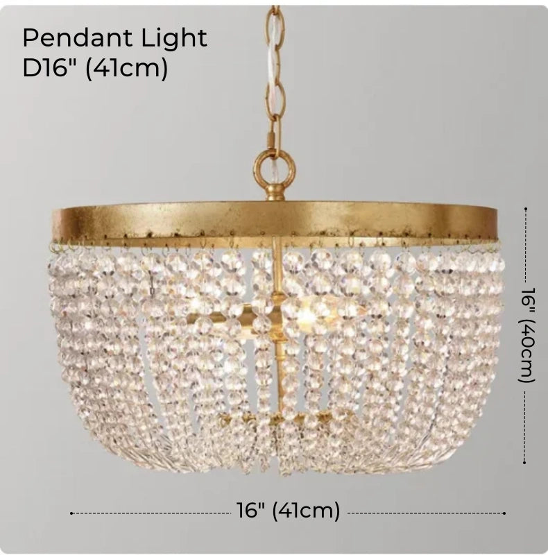 Round Crystal Beads Chandelier with Hanging Chain