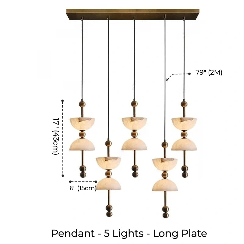 Celeste Double Dome Alabaster Pendant Light