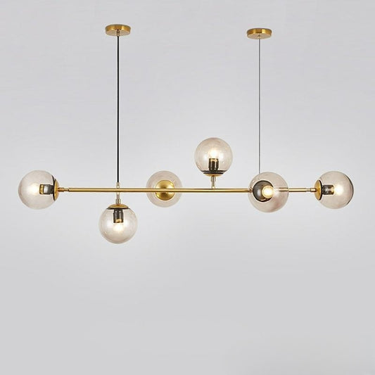 Amber 6 Lights Glass Chandelier