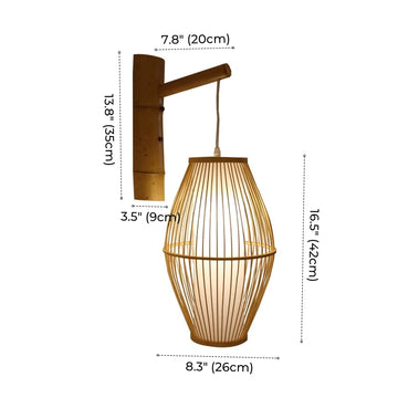 Japanische Wandlampe, Holz Wandleuchte, Bambus Wandleuchte, Boho  Wandleuchte – GabyBerg Design
