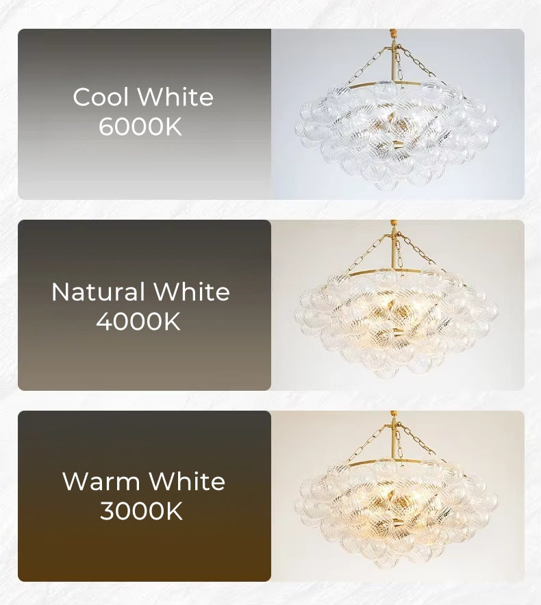 Colette Floating Bubbles 4-Tier Glass Chandelier