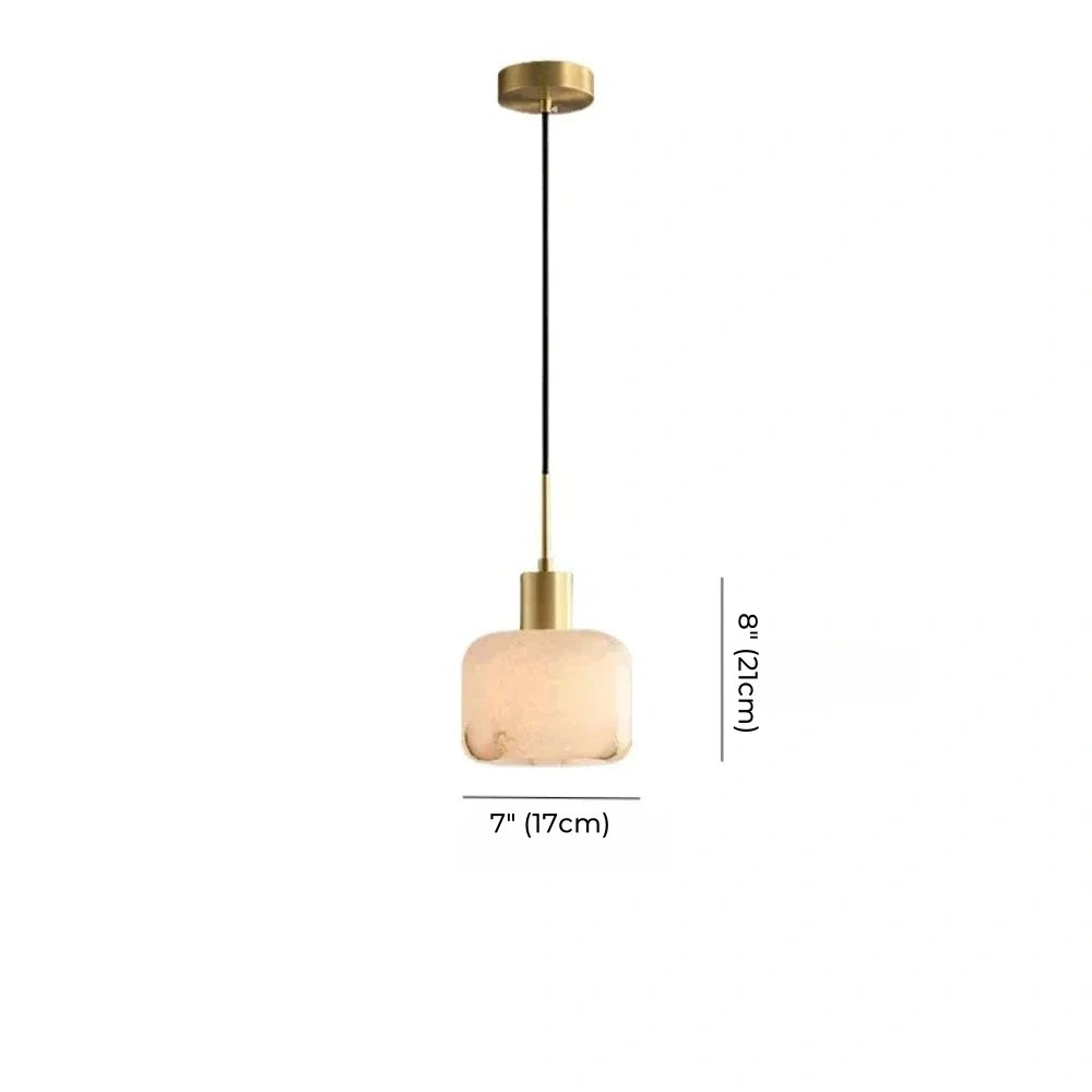 Modern Alabaster Pendant Light with Copper, Interior Lighting