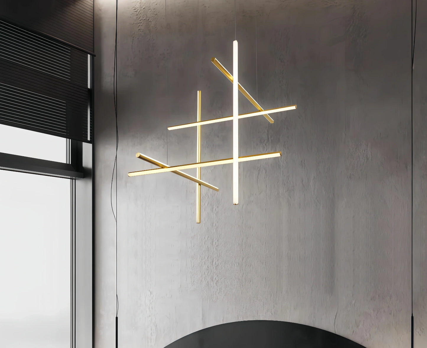 Minimalist Modular Aluminum Tube LED Chandelier