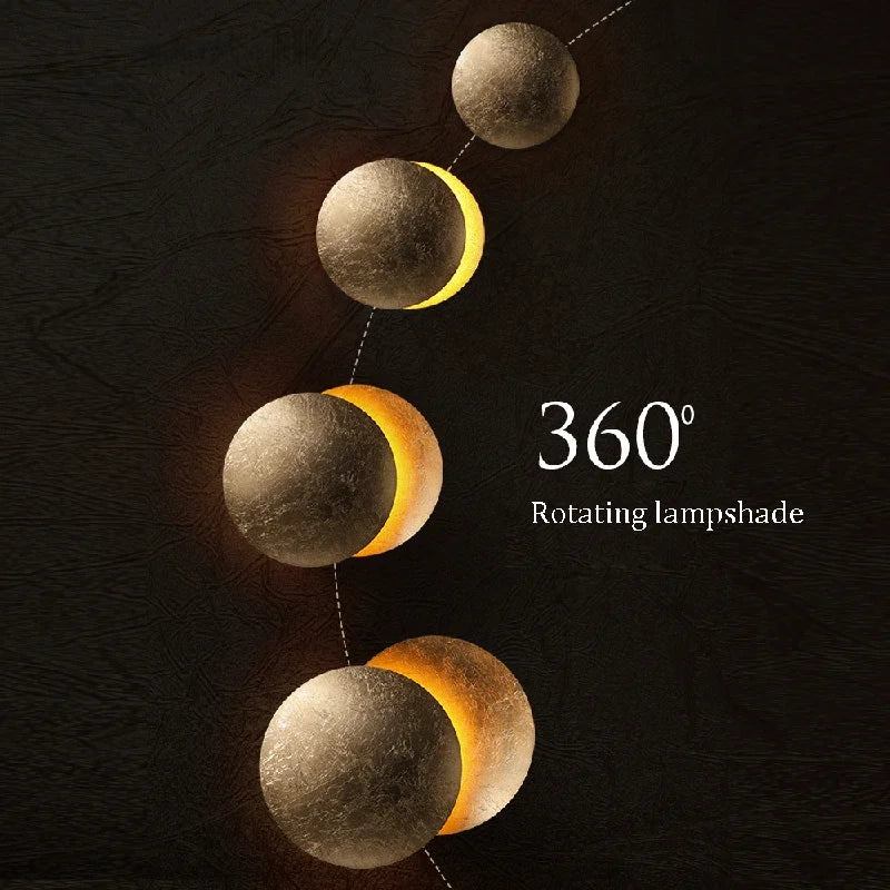 Moon Phase Metal Wall Lamp